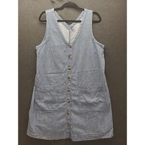 Old Navy Blue Striped railroad stripes Dress